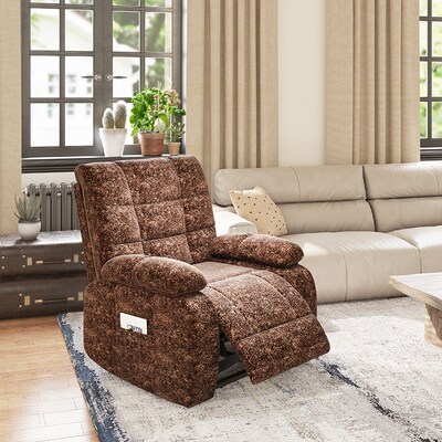 FlexiSpot Chenille Power Lift Recliner, Dark Brown (XL6F-Cloud-BR)