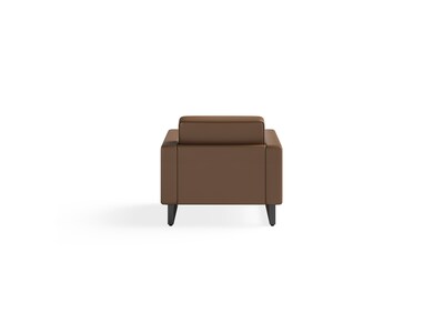 Safco Mirella Vinyl Lounge Chair, Cognac/Black (1732MRL2BLKCOG)