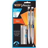 BIC Velocity Max Mechanical Pencil, 0.5mm, #2 Hard Lead, 2/Pack (MPMX5P21BLK)