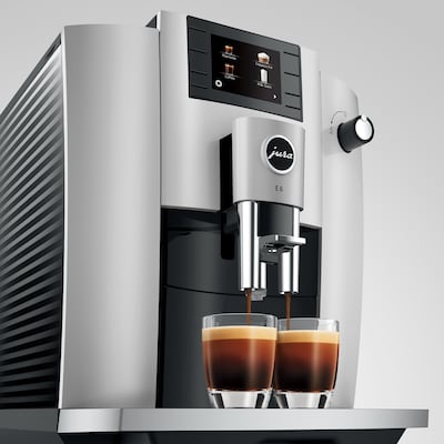 JURA E6 2-Cups Coffee & Espresso Machine Combination, Platinum (15465)