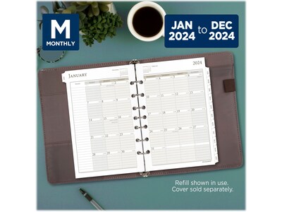 2024 AT-A-GLANCE 8.5 x 5.5 Monthly Planner Refill Pages, White/Gray (481-685Y-24)