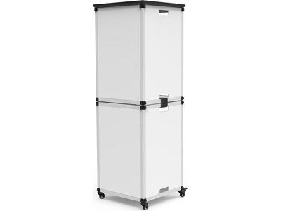 Luxor Mobile 6-Section Modular Classroom Bookshelf, 54.5"H x 18.25"W x 18.25"D, White (MBSCB06)