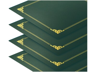 Better Office Certificate Holders, 8.75" x 11.25", Green/Gold, 25/Pack (65258-25PK)