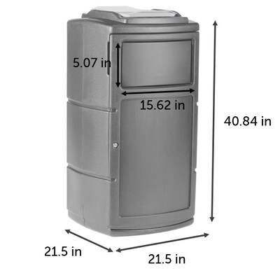 Commercial Zone PolyTec Polyethylene Indoor/Outdoor Swing Lid Trash Can, 25 Gallon, Gray (775903SE)