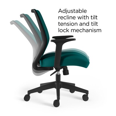 Union & Scale™ Essentials Ergonomic Fabric Swivel Task Chair, Teal (UN60410)