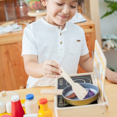 PlanToys Cooking Utensils Set, Natural (PTS3413)