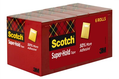 Scotch® Super-Hold Tape Refill, 3/4" x 27.77 yds., 6 Rolls (700K6)