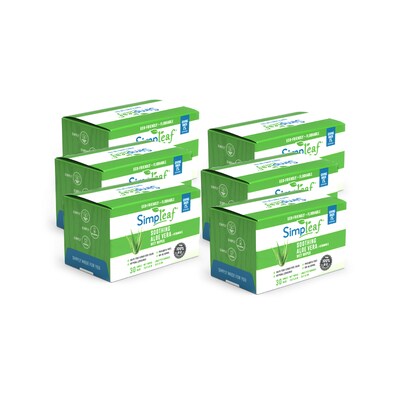 Simpleaf Aloe Vera Scented Flushable Wipes, 30 Single Wipes/Box, 6 Boxes/Carton (S-004-180counts)