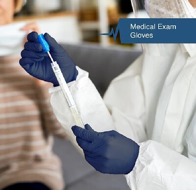 FifthPulse Powder Free Nitrile Gloves, Latex Free, X-Small, Navy Blue, 200/Box (FMN100418)