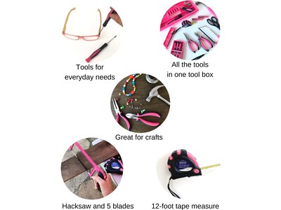 Apollo Tools Household Tool Kit, 170-Piece, Pink (DT7103P)