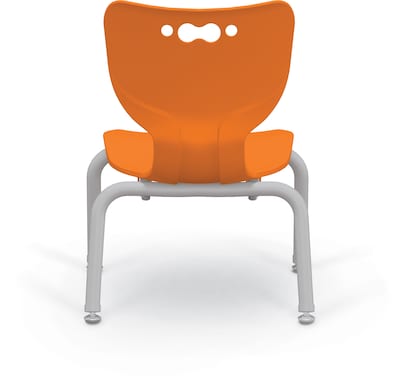 MooreCo 10" Hierarchy Student Chair with 4 Legs, Orange/Platinum Base (703673561815)