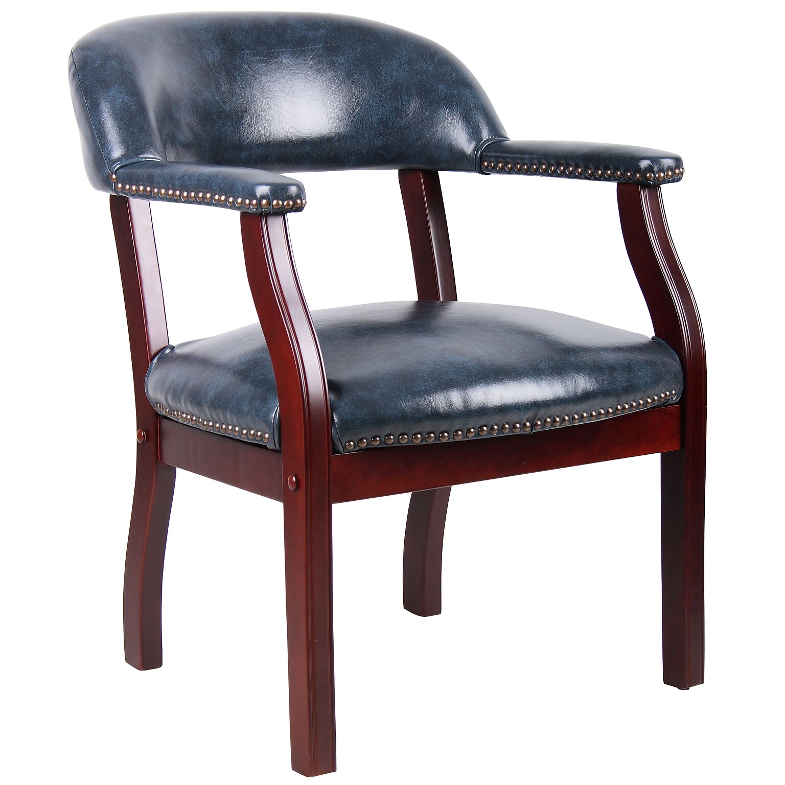 Boss Vinyl Captains Guest Chair, Blue (B9540BE)