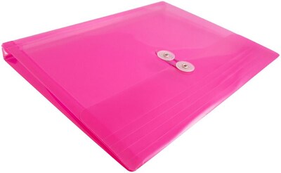 JAM Paper Premium Plastic Document File, Letter, Fuchsia Pink, 3/Pack (218B1FUX3)