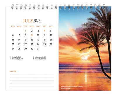 2025 BrownTrout Beaches 7.5" x 6" Monthly Double-View Easel Desk Calendar (9781975478445)