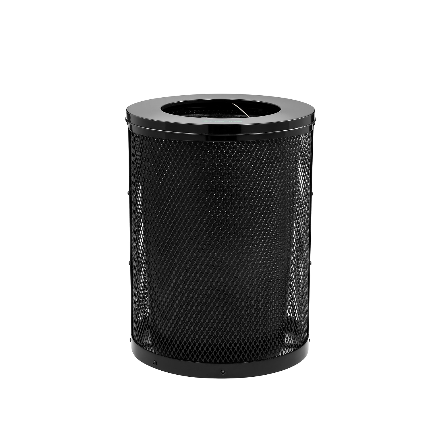 Alpine Industries 4460 Series Steel Mesh Outdoor Trash Can with Liner, 36 Gallon, Black (ALP4460-01-BLK)