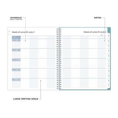 2026-2027 Blue Sky Teacher Dots 8.5 x 11 Academic Weekly & Monthly Planner, Plastic Cover (100330-A27)