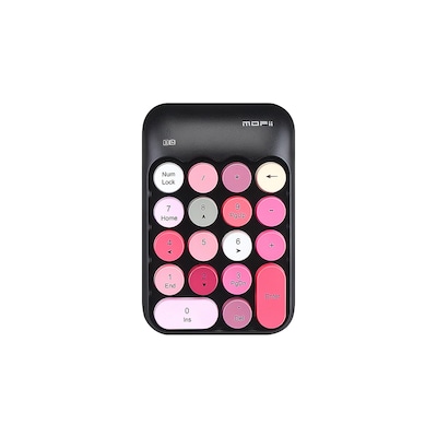 SaharaCase Retro Numeric Keypad Wireless Ergonomic Number Pad, Black/Pink (KB28)