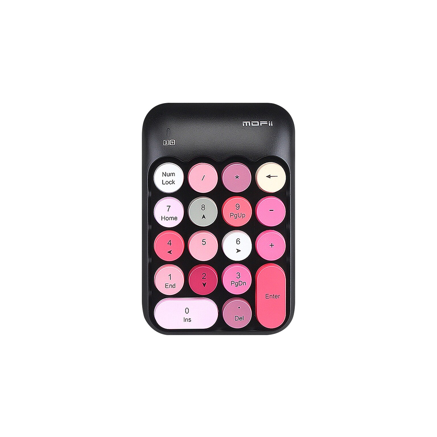 SaharaCase Retro Numeric Keypad Wireless Ergonomic Number Pad, Black/Pink (KB28)