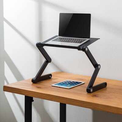 Mount-It! 2 in 1 Vertical 16.5" x 10.6" Adjustable Aluminum Laptop Stands, Black (MI-7210)