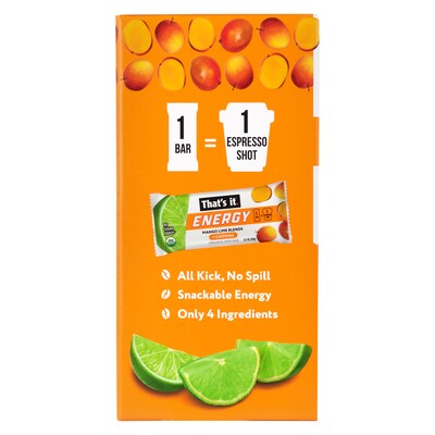That's It Gluten Free Organic Mango Lime Blends Energy Bar, 0.7 oz., 36/Pack (220-02520)