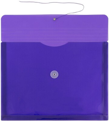 JAM Paper Premium Plastic Document File, Letter, Purple, 3/Pack (218B1PUX3)