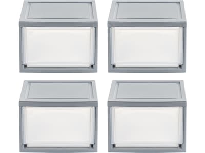 Iris Storage Drawer, Gray/Translucent White, 4/Pack (500161)