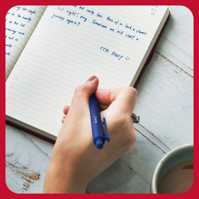TRU RED™ Retractable Quick Dry Gel Pens, Medium Point, 0.7mm, Blue, Dozen (TR54499-CC)