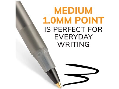 BIC Round Stic Xtra Life Ballpoint Pen, Medium Point, 1.0mm, Black Ink, 500/Pack (GSM500E-BLK)