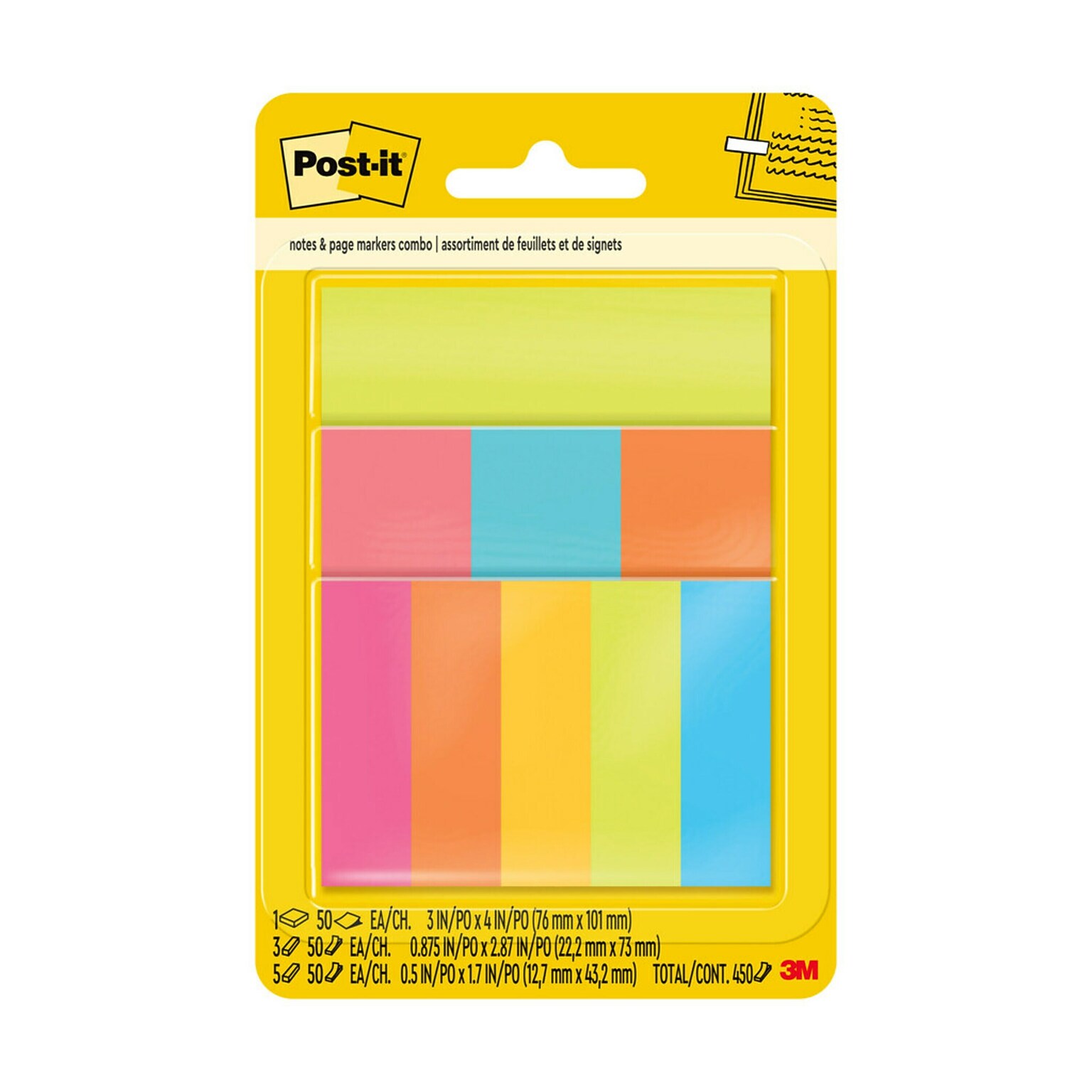 Post-it Sticky Notes Combo Pack with Pagemarkers, Assorted Collection (670-COMBO)