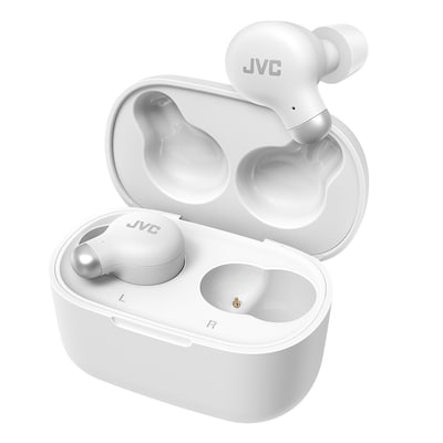 JVC Marshmallow Plus True Wireless Active Noise Canceling Earbuds with Microphone & Charging Case, Bluetooth, HA-A25T (White)