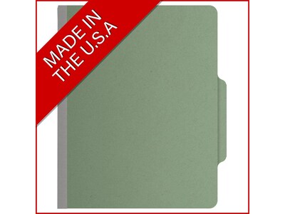 Medical Arts Press Pressboard Classification Folder, 1 Divider, 2" Expansion, Letter Size, Green, 10/Box (DV-T42-14-3AGN)
