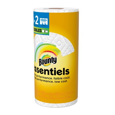 Bounty Essentiels Select-A-Size Double Roll Paper Towels, 2-ply, 108 Sheets/Roll, 24 Rolls/Pack (16540)
