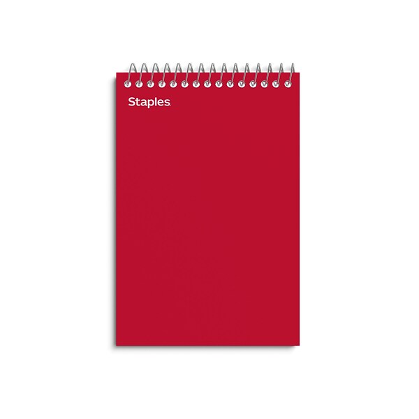 Staples Memo Pads, 4 x 6, College Ruled, Assorted Colors, 50 Sheets/Pad, 5 Pads/Pack (TR11494)