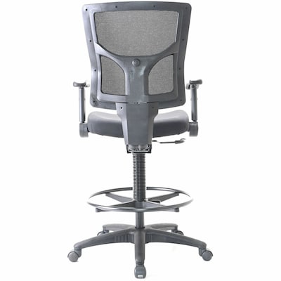 Lorell Contemporary Fabric Full Back Industrial/Shop Stool, Black (LLR62021)