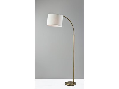 Simplee Adesso Jace 64 Antique Brass Floor Lamp with Off-White Drum Shade (SL1145-21)