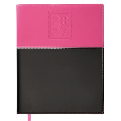 2027 Excello Brands 8 x 10 Weekly & Monthly Standard Planner, Paperboard Cover, Pink/Black (PKT-CY27-810-PK)