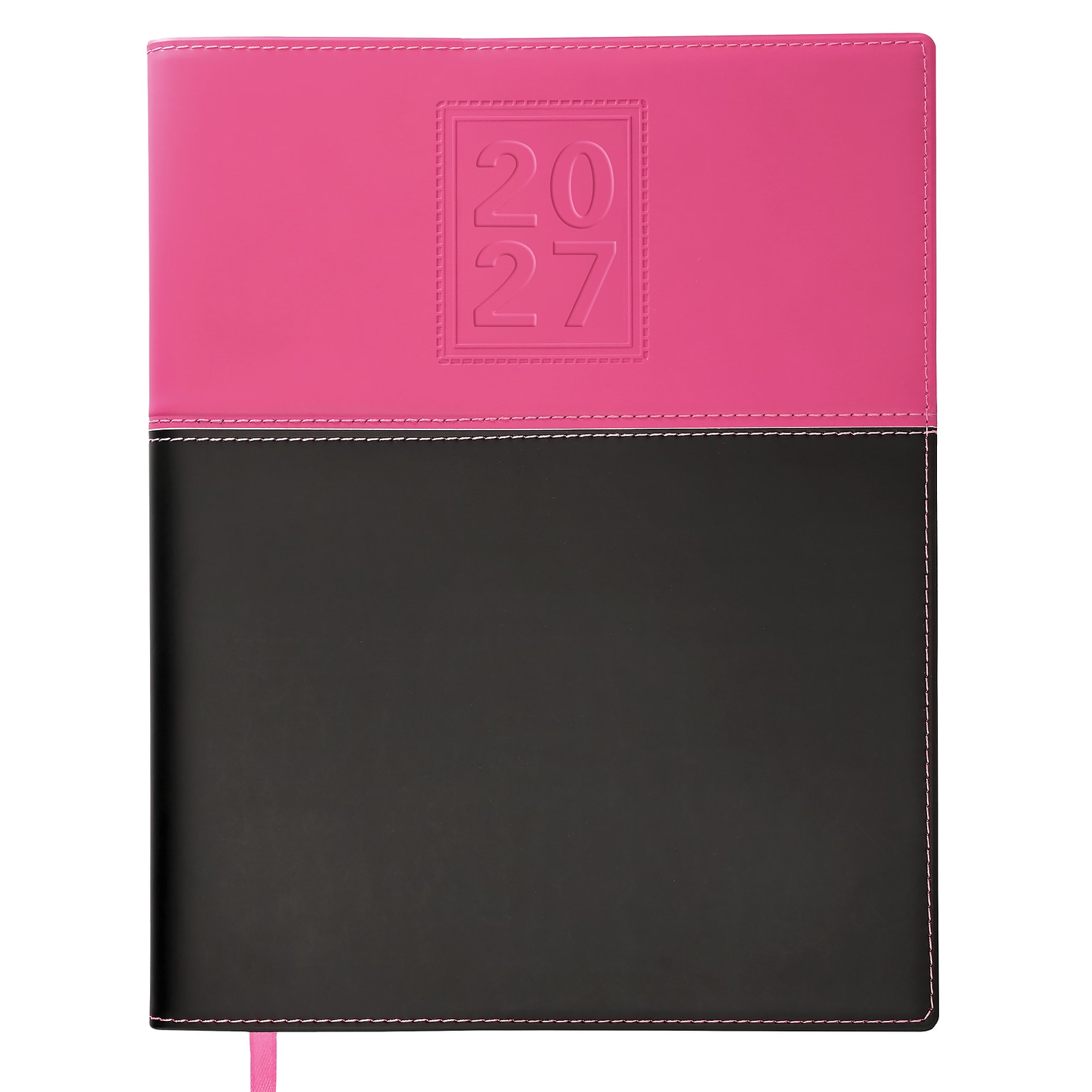2027 Excello Brands 8 x 10 Weekly & Monthly Standard Planner, Paperboard Cover, Pink/Black (PKT-CY27-810-PK)