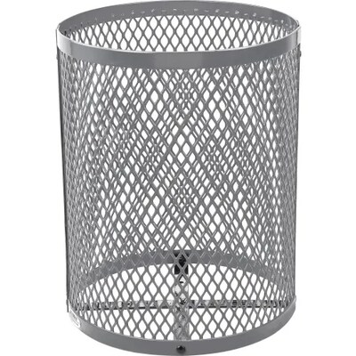 Global Industrial Outdoor Diamond Steel Trash Can w/ Dome Lid, 36 Gallon, Gray (261948GY)