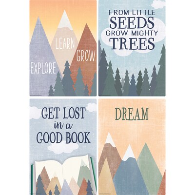 Teacher Created Resources Moving Mountains Small Poster Pack, 12 Posters/Pack (TCR9172)