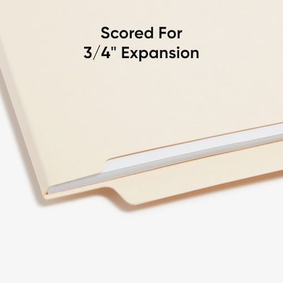 Smead Shelf-Master Recycled End Tab File Folder, Straight Cut, Letter Size, Manila, 100/Box (24111)