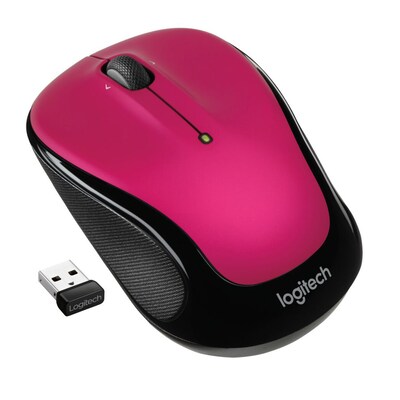 Logitech M325 Wireless Ambidextrous Optical USB Mouse, Brilliant Rose (910-006827/3121)