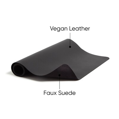 Smead Small Vegan Leather Anti-Slip Desk Pad, 23.6" x 13.7", Charcoal (SMD64838)