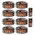 T-REX Heavy Duty Duct Tape with Cutters, 1.88 x 30 Yds., Gray, 8 Rolls/Pack (TRG8CUT2-STP)