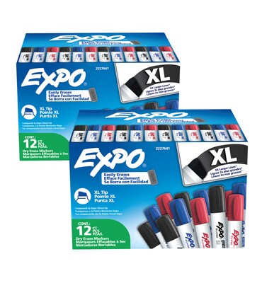 EXPO XL Dry Erase Markers, Assorted Colors, 24/Pack