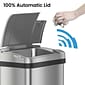 iTouchless Stainless Steel Bathroom Sensor Trash Can with AbsorbX Odor Control System and Fragrance, Silver, 2.5 Gal. (MT02SS)