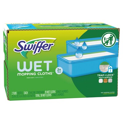 Swiffer Sweeper TRAP + LOCK Wet  Mop Cloth, Open Window Fresh, 38/Pack (00742)