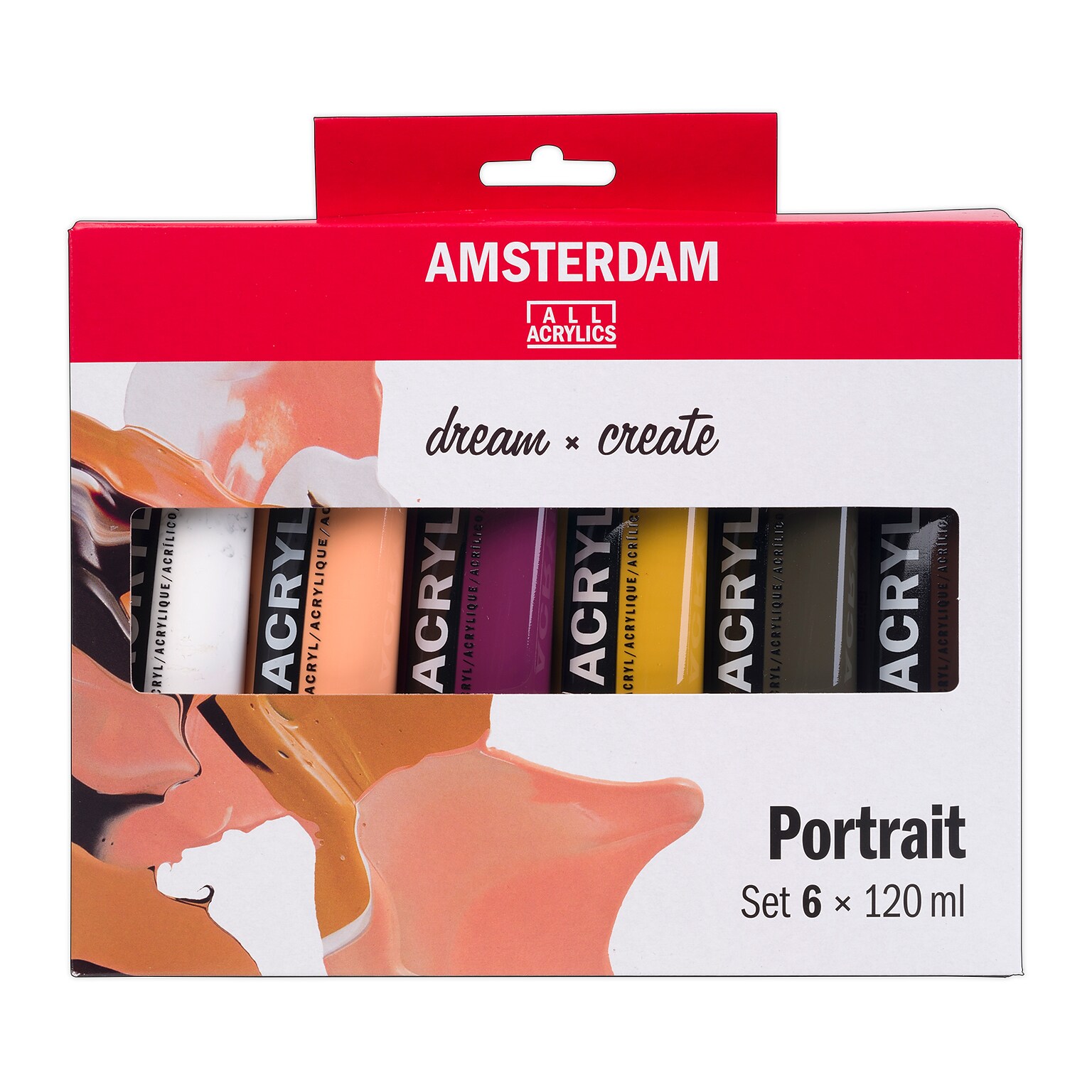 Amsterdam Portrait Acrylic Paint, Assorted Colors, 6/Pack (AMS17791907)