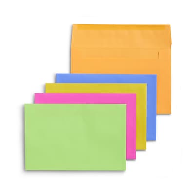 Staples Gummed Envelopes, 5-3/4 x 8-3/4, Multicolor, 50/Box (ST20558-CC)