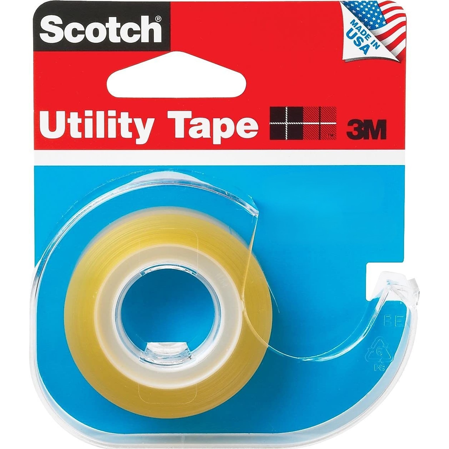 Scotch Utility Transparent Clear Tape with Dispenser, 0.5 x 19.4 yds., 1 Core, Clear (RK-2S)