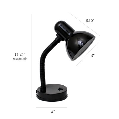 Simple Designs Basic LED Desk Lamp, Black Metal (LD1003-BLK-12PK)